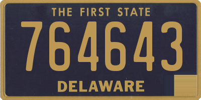DE license plate 764643