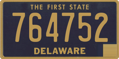 DE license plate 764752