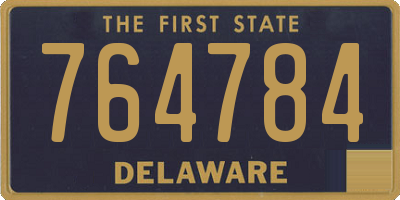 DE license plate 764784