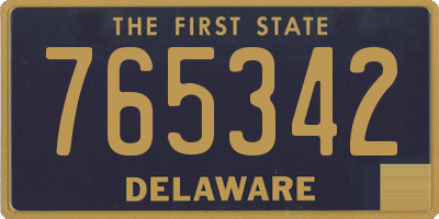 DE license plate 765342