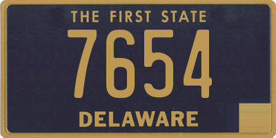 DE license plate 7654