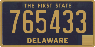 DE license plate 765433