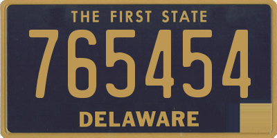 DE license plate 765454