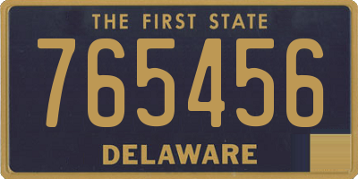 DE license plate 765456