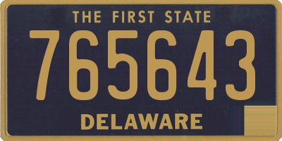 DE license plate 765643