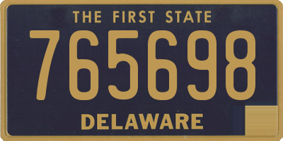 DE license plate 765698