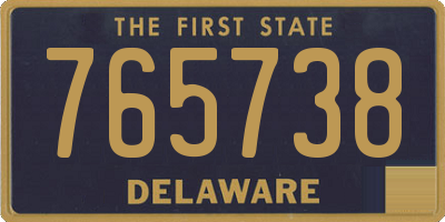 DE license plate 765738