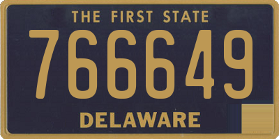 DE license plate 766649