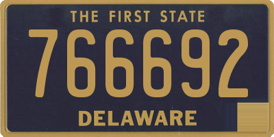 DE license plate 766692