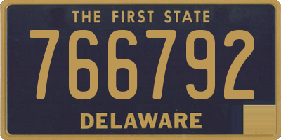 DE license plate 766792