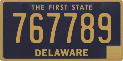 DE license plate 767789