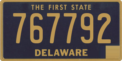 DE license plate 767792