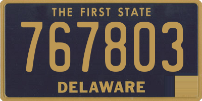 DE license plate 767803