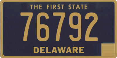 DE license plate 76792