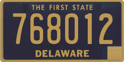 DE license plate 768012