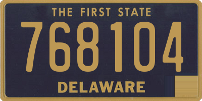 DE license plate 768104