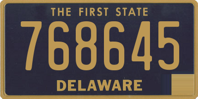 DE license plate 768645