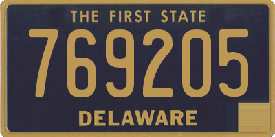 DE license plate 769205