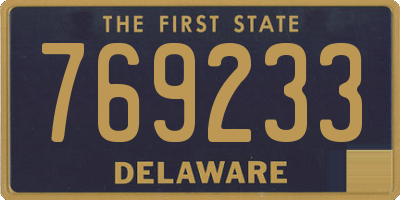 DE license plate 769233