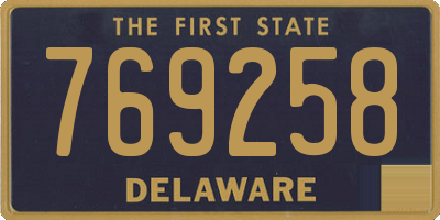 DE license plate 769258