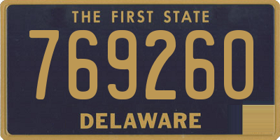 DE license plate 769260