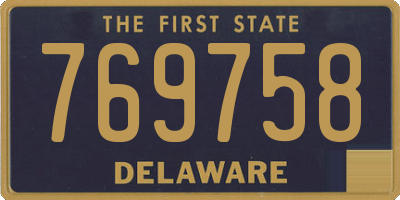 DE license plate 769758
