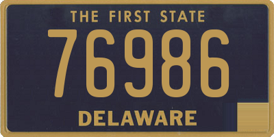 DE license plate 76986