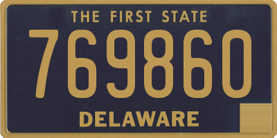 DE license plate 769860