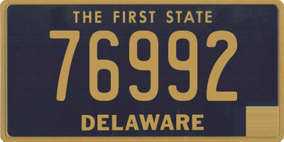 DE license plate 76992