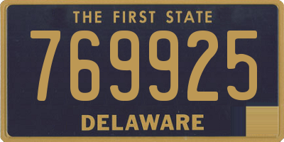DE license plate 769925