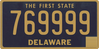 DE license plate 769999