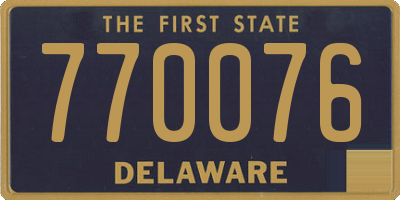 DE license plate 770076