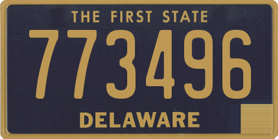 DE license plate 773496
