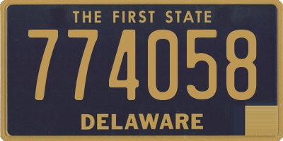 DE license plate 774058
