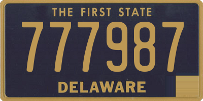 DE license plate 777987