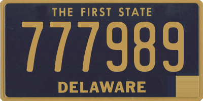 DE license plate 777989