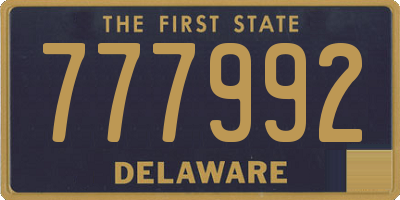 DE license plate 777992