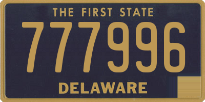 DE license plate 777996