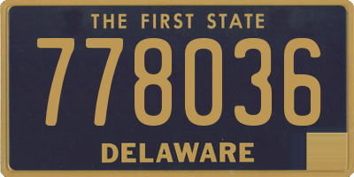 DE license plate 778036