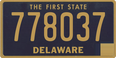 DE license plate 778037