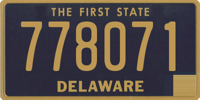 DE license plate 778071