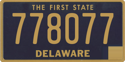 DE license plate 778077