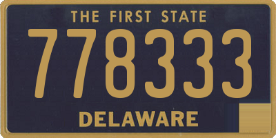 DE license plate 778333