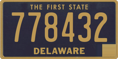 DE license plate 778432