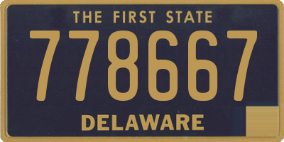 DE license plate 778667