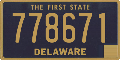 DE license plate 778671