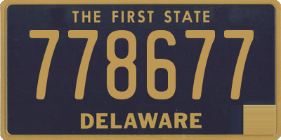 DE license plate 778677