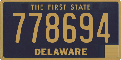 DE license plate 778694