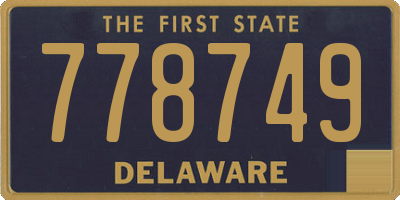 DE license plate 778749
