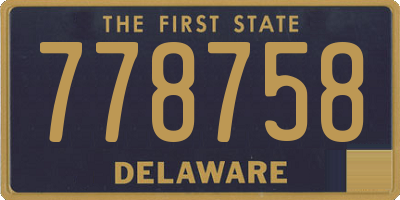 DE license plate 778758